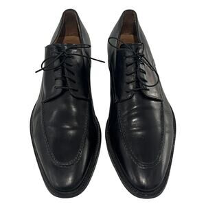 *DS27 SANTONI Men's Leather Oxford Dress Shoes Black Size 11
